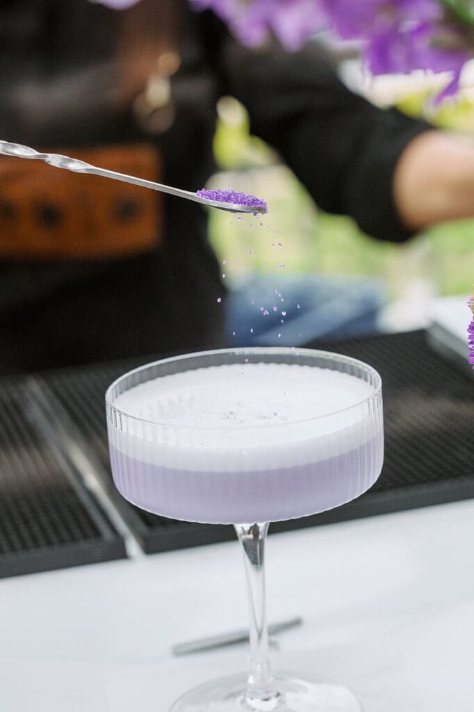 whimsical Lavender drink with purple powder