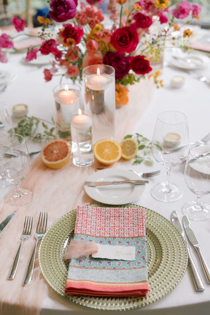 calligraphy for a colorful virginia wedding venue 2941 restaurant