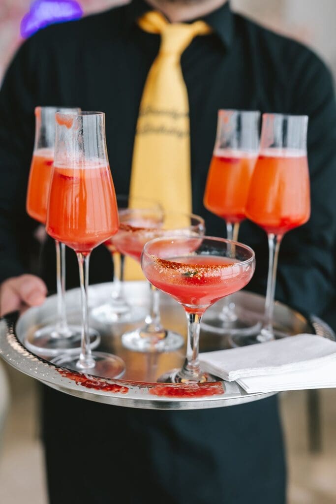 signature cocktails served by caterer, celebration at the four seasons baltimore residences