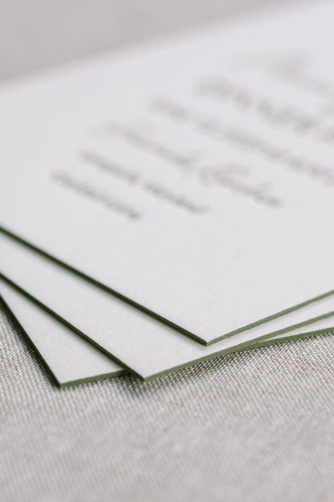 thick cotton paper with painted edges