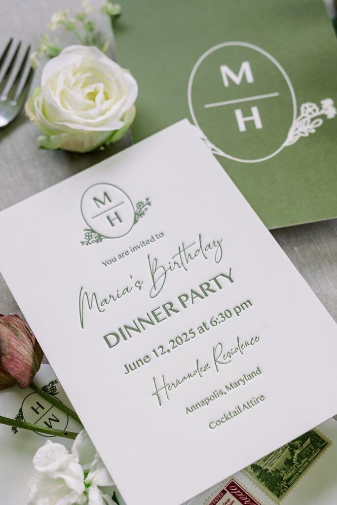 letterpress fine art invitation